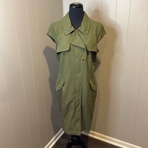 Calvin Klein Women’s 12 Sleeveless Midi Dress Asymmetrical Gold Hardware